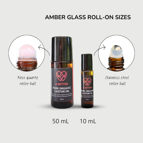 Pure Organic Castor Oil - Amber Glass Bottle-3